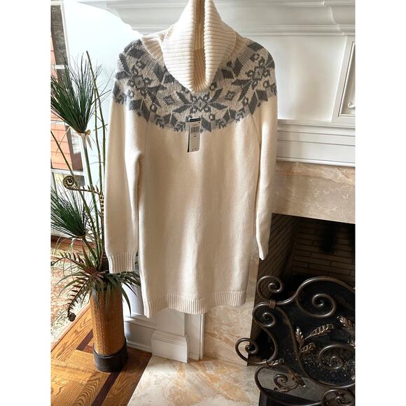 Lauren Ralph Lauren Black Label Women's Cowl Neck Wool Blend Sweater Dress Sz M - Picture 1 of 6